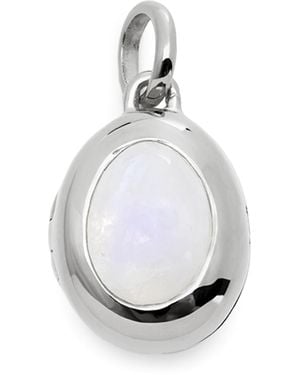 Monica Vinader Sterling And Moonstone June Birthstone Locket - White