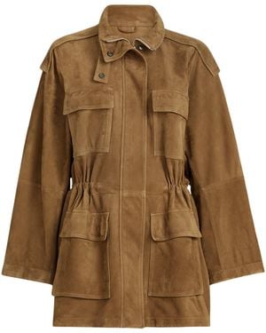 Brunello Cucinelli Suede Safari Jacket - Brown