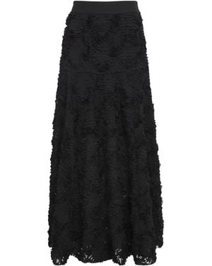 Maje Tulle Embroidered Maxi Skirt - Black