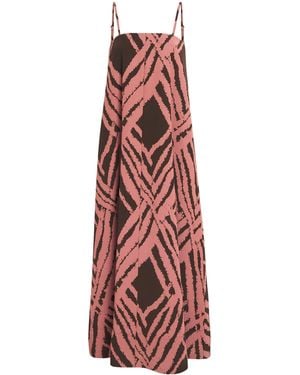 JOSEPH Satin Printed Banna Maxi Dress - Red