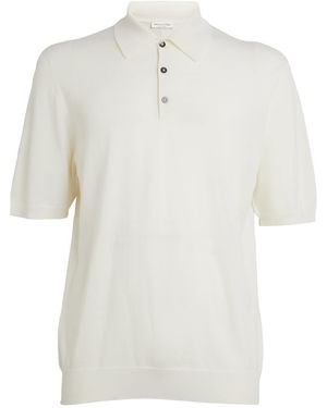 Johnstons of Elgin Superfine Merino Polo Shirt - White