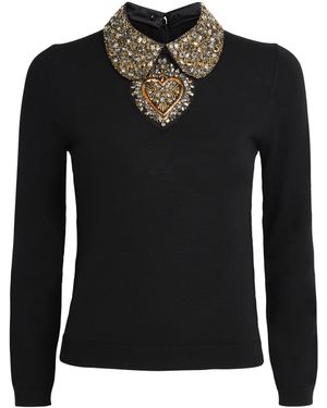 Alice + Olivia Porla Collared Jumper - Black