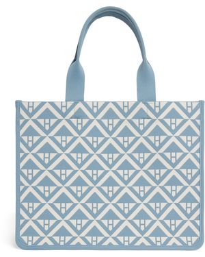 Harrods Medium Geometric Tote Bag - Blue