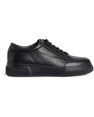 Giorgio Armani Leather Low-Top Trainers - Black