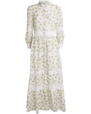 Sandro Lace Floral Midi Dress - White