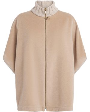 Fabiana Filippi Merino Wool-Blend High-Neck Cape - Natural