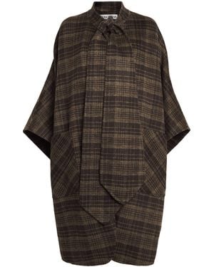 Wolk Morais Cashmere Plaid Belleville Trench Coat - Grey