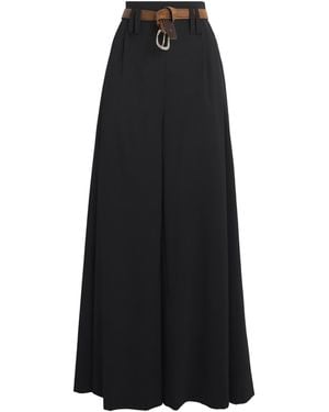 A.W.A.K.E. MODE Wool Full-Split Wide-Leg Trousers - Black