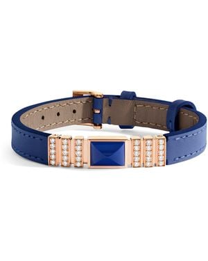 Marli New York Diamond And Nappa Leather Unii Bracelet - Blue