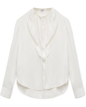 Loewe Silk-Blend Satin Blouse - White
