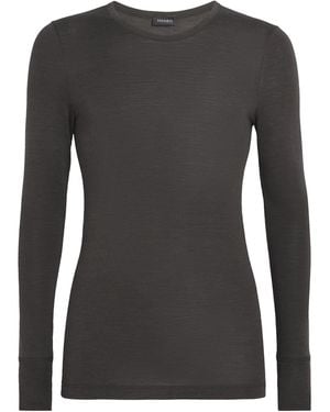Hanro Woolen Silk Long Sleeve T-Shirt - Black