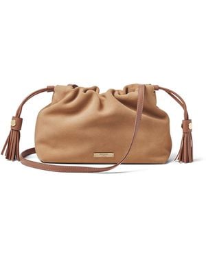 Aspinal of London Large Leather Soho East West Cross-Body Pouch - Brown