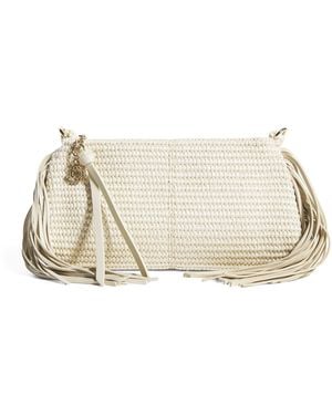 Maje Raffia Shoulder Bag - Natural