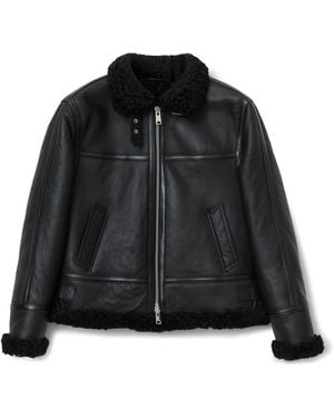 AllSaints Shearling Lorel Flying Jacket - Black