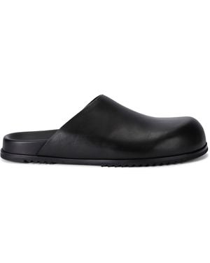 Rick Owens Leather Granola Mules - Black