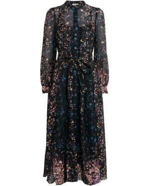 Ulla Johnson Silk Floral Tessa Wrap Dress - Black