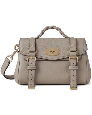 Mulberry Mini Leather Alexa Top-Handle Bag - Grey