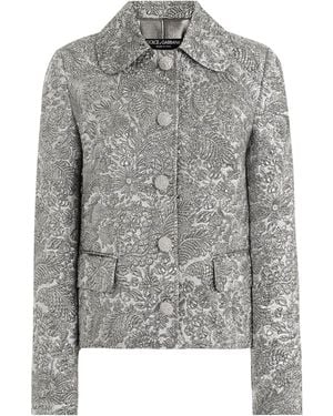 Dolce & Gabbana Embroidered Floral Jacket - Gray