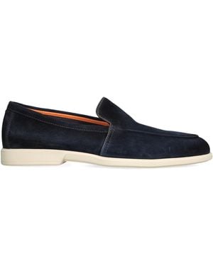 Santoni Suede Malibu Loafers - Blue
