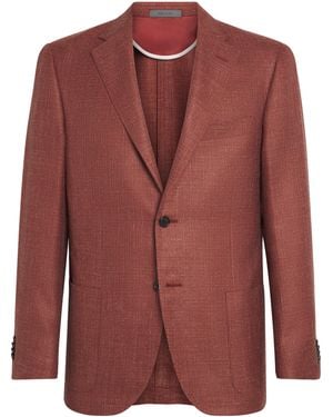 Corneliani Virgin Wool-Silk-Linen Blazer - Red