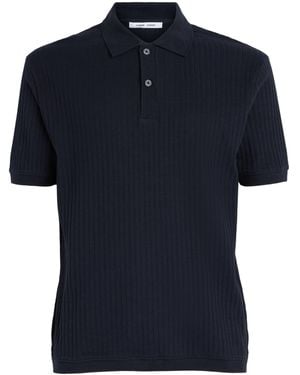 Samsøe & Samsøe Organic Cotton Rib-Kit Sajase Polo Shirt - Blue