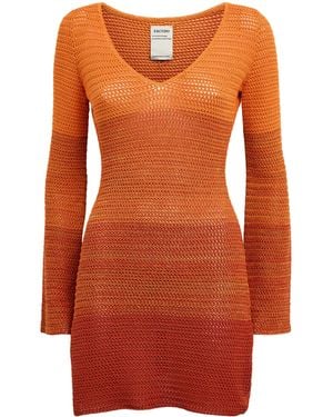 Escvdo Crochet Mishi Mini Dress - Orange