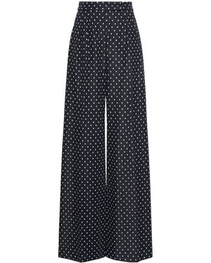 Max Mara Polka Dot Wide-Leg Trousers - Blue