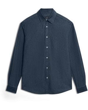 dunhill Cotton-Cashmere Chambray Shirt - Blue