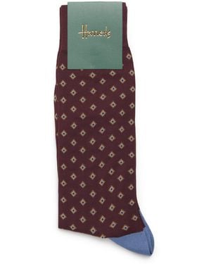Harrods Cotton-Blend Diamond Socks - Red