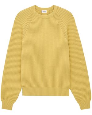 Saint Laurent Virgin Wool Crew-Neck Jumper - Yellow