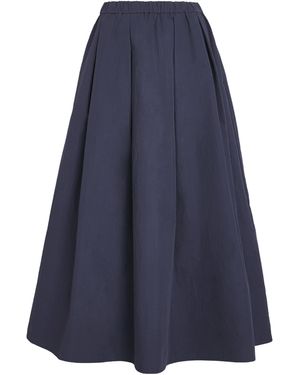 Stylein Cotton-Blend Sorina Midi Skirt - Blue