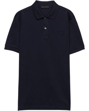 Prada Cotton Piqué Polo Shirt - Blue