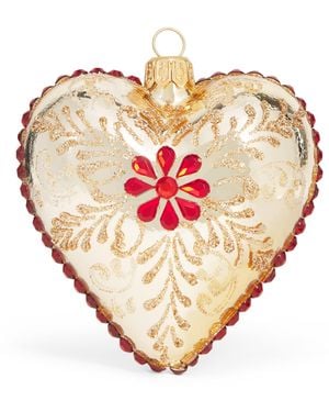 Harrods Metallic Heart Bauble - Pink