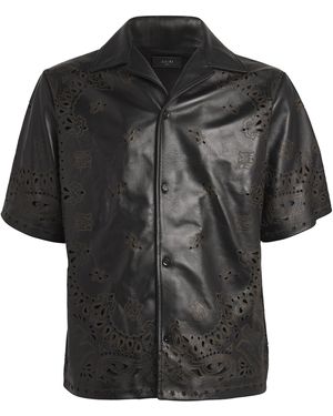 Amiri Leather Bandana Shirt - Black