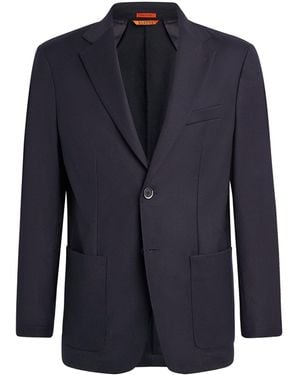 Barena Stretch-Virgin Wool Blazer - Blue