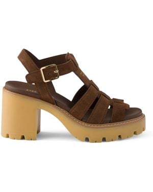 Prada Suede Platform Sandals 90 - Brown
