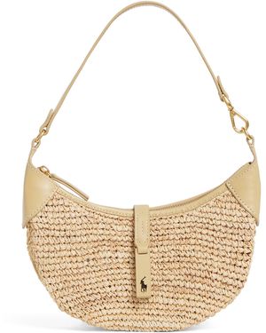 Polo Ralph Lauren Mini Raffia Polo Id Shoulder Bag - Metallic