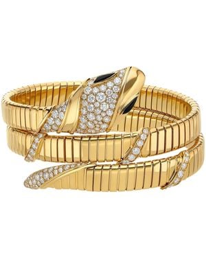 BVLGARI And Diamond Serpenti Bangle - Metallic