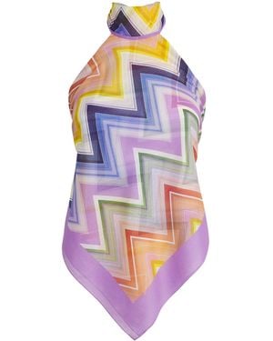 Missoni Cotton-Silk Scarf Top - Purple