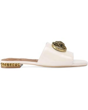 Kurt Geiger Patent Leather Chelsea Flat Sandals - White