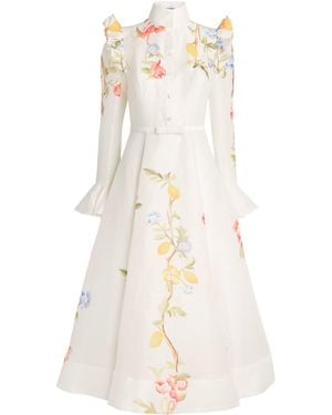 LEO LIN Floral Selina Midi Dress - Natural