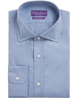 Ralph Lauren Cotton Herringbone Aston Dress Shirt - Blue