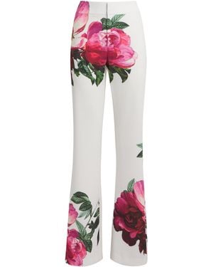 Alice + Olivia Floral Print Andrew Flared Trousers