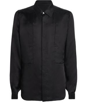 Rick Owens Satin Fog Shirt - Black