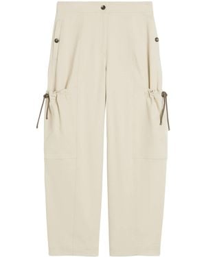 Max Mara Stretch-Cotton Cargo Trousers - Natural