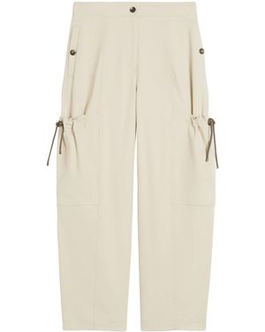 Max Mara Stretch-Cotton Cargo Pants - Natural