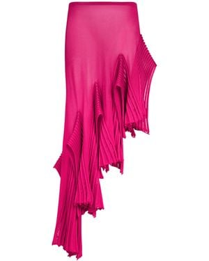 Alaïa Asymmetric Leaf Midi Skirt - Pink