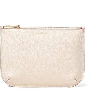 Aspinal of London Large Leather Ella Pouch - Natural