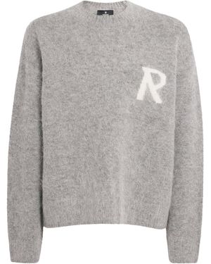 Represent Alpaca-Blend Logo Oversized Sweater - Grey