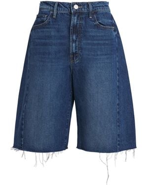 Mother The Half-Pipe Denim Shorts - Blue